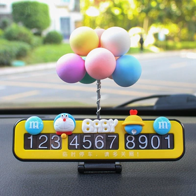 Car Interior Decoration, Car Moving — Nömrəli dayanma kartı - yellow-parking-card-colored-balls
