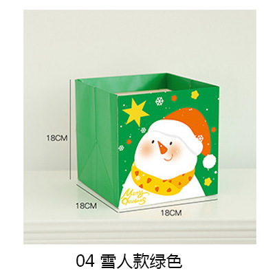 04 muñeco de nieve verde 5 / paquete; cartón blanco; 18 * 18 * 18 cm 5 / paquete