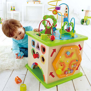 Hape Happy Farm Game Box Beaded Hexahedron Treasure Box Baby Beaded Baby Early Education Toy