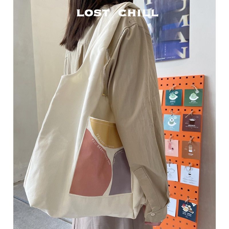 Women's Bags 2022 New Ins Canvas Bag for Female Students Korean Version Large Capacity Shoulder Bag Versatile School Bag Zhao Zhou