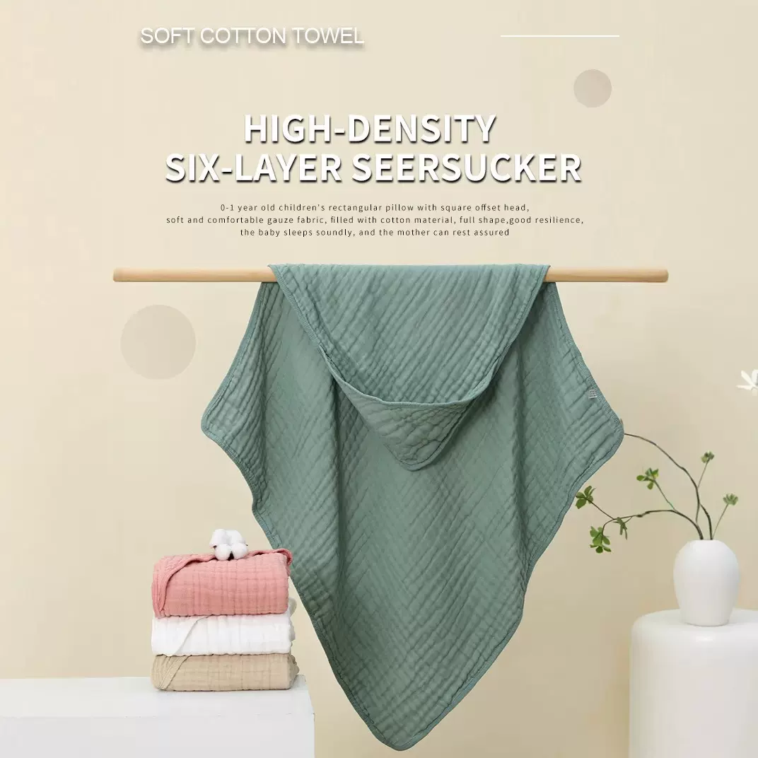 跨境儿童纱布连帽包单初生儿产房纯棉襁褓巾宝宝吸水浴巾包裹式