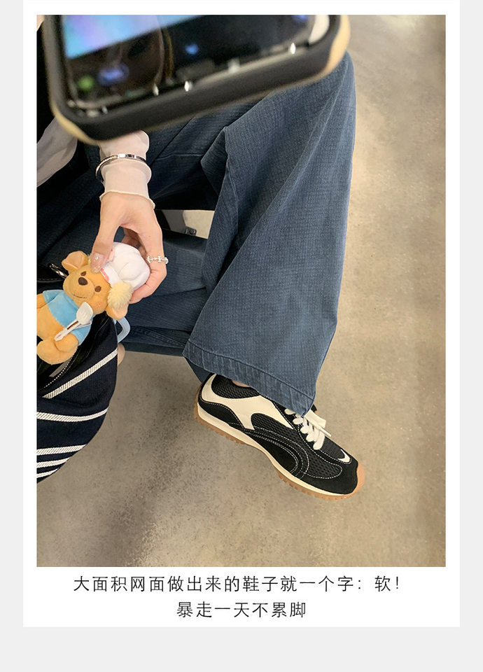 Giày sneaker nữ da bò lưới thân thấp dây buộc gót ẩn 6 cm — Đen (Gót ẩn 6CM) - Còn hàng, Đỏ (Gót ẩn 6CM) - Còn hàng chi tiết 14