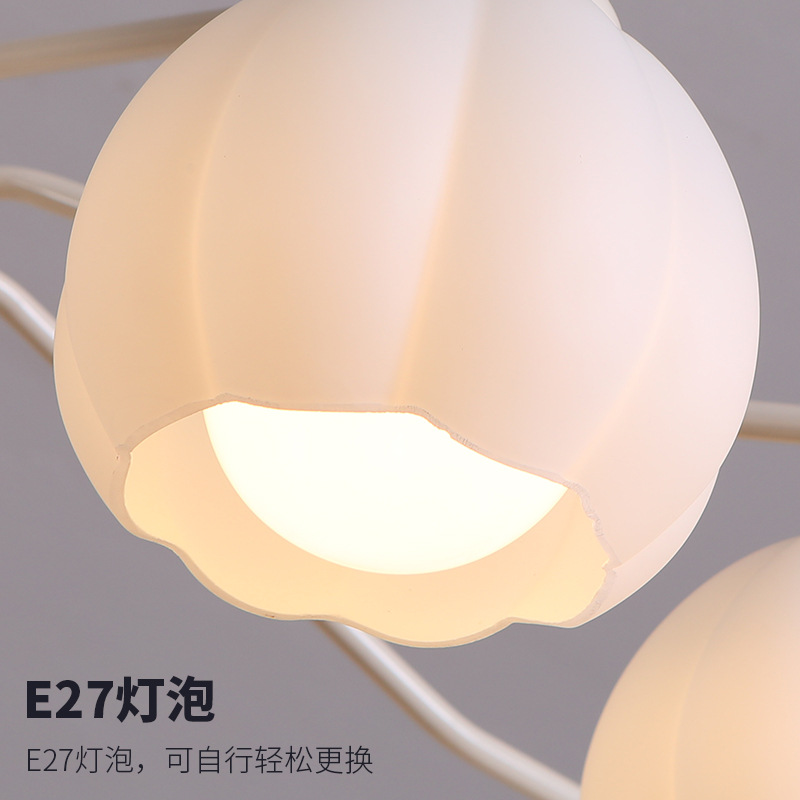 Lámpara de brotes de flores de estilo francés crema moderna simple romántica cálida lámpara de sala de estar comedor medieval dormitorio lámpara de estudio