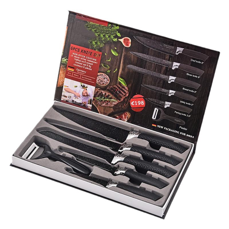 Spot Hot sale trenzado seis piezas cuchillo de acero inoxidable cuchillo de cocina cuchillo de regalo cuchillo de cocina cuchillo de cocina