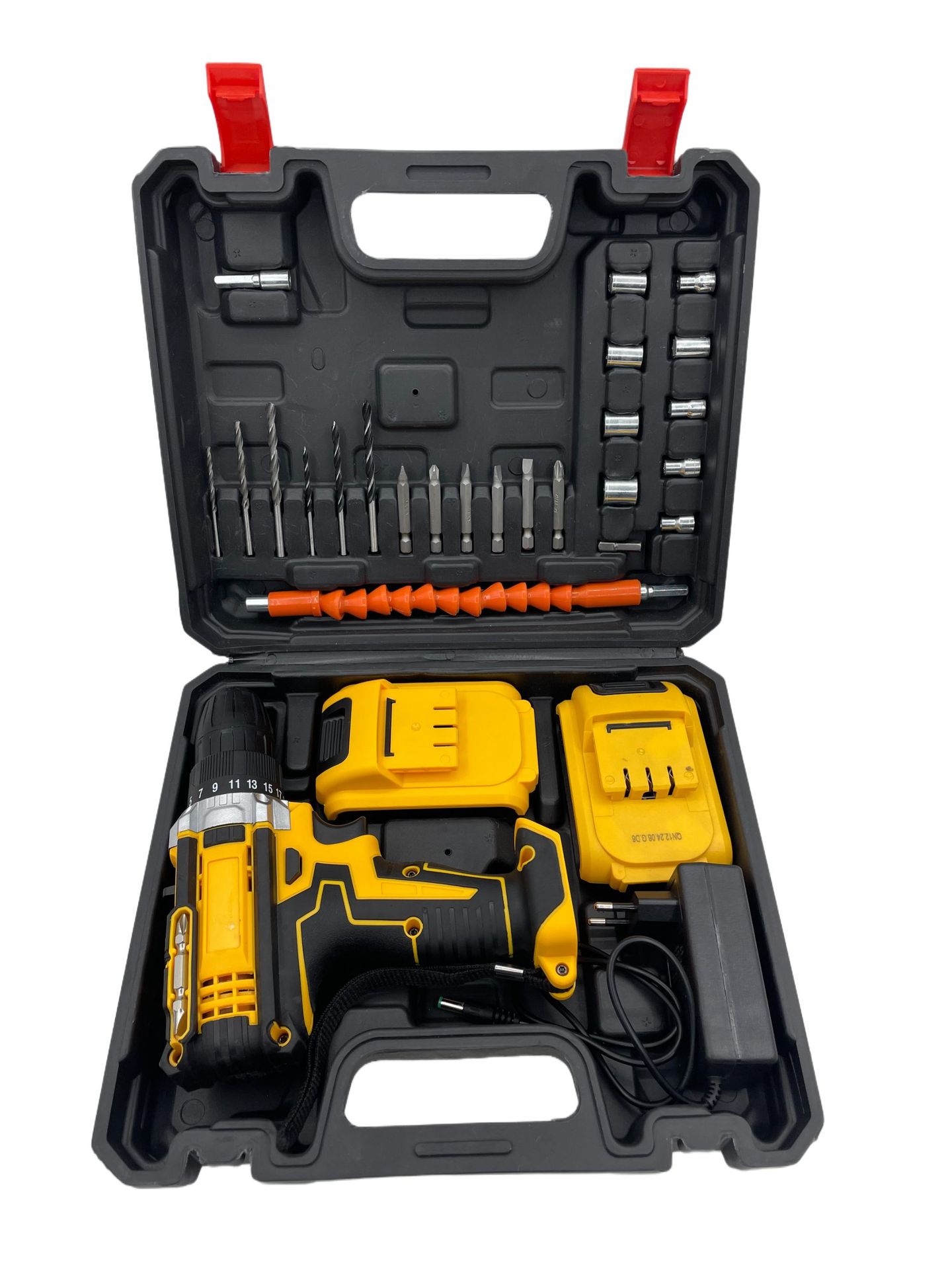 Fábrica directa transfronteriza venta caliente taladro eléctrico de impacto 21V taladro eléctrico de doble velocidad destornillador eléctrico conjunto de herramientas eléctricas