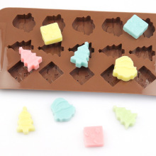 哈皮 圣诞系列礼盒圣诞树老人 冰格模硅胶蛋糕模火漆粒蜡模具 香