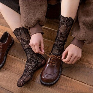 O 4963 Lace Mid-calf Slouch Socks �ٽz��Ͳ�Ѷ��m���uͨ�W