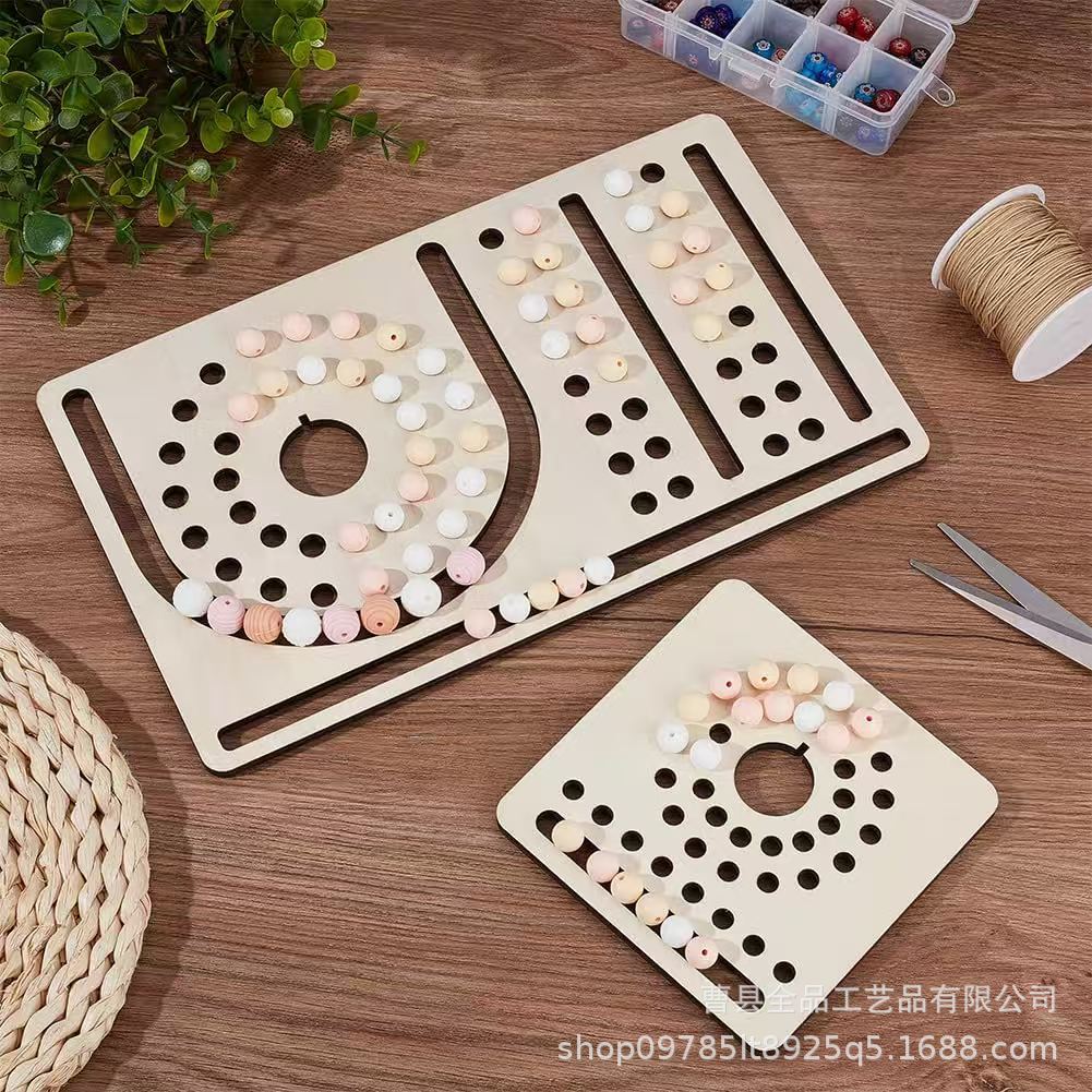 Placa de diseño de collar simple de madera Placa de pulsera con cuentas Placa de diseño de pulsera de madera maciza Herramienta de cuentas hecha a mano Paleta de madera