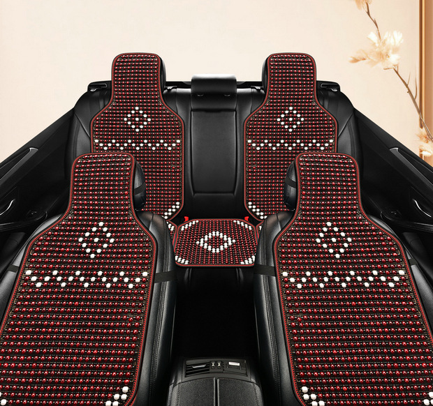 Car Cushion Summer Cool Mat Wooden Beads Ventilated Seat Cushion Summer Breathable Four Seasons Universal Van Seat Cushion