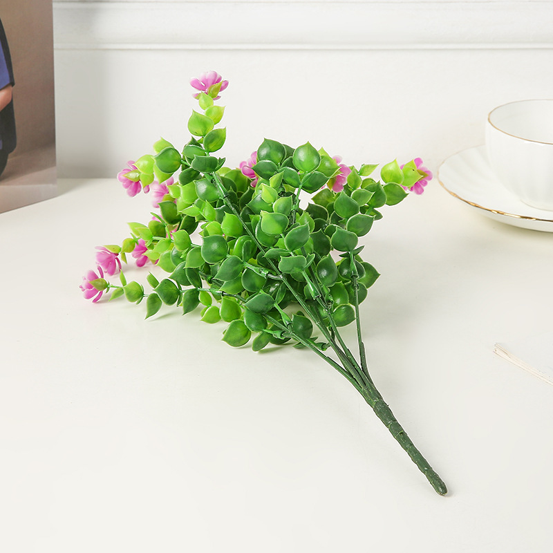 Flor de eucalipto artificial Luz de lujo avanzada sala de estar flor artificial decoración de la boda del Hotel Flor eterna flor falsa al por mayor