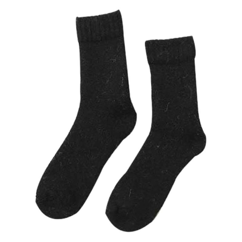 Otoño e invierno engrosado con forro polar cálido calcetines de lana para hombres y mujeres absorbentes de sudor resistente al frío Toalla de color sólido calcetines de algodón largos calcetines de Terry