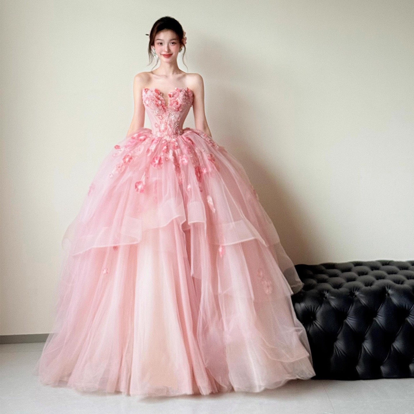 Evening Dress for Women, Pink, Super Fairy, Classy Accessible Luxury, Niche Engagement Banquet, Elegant Bride's Toast Dress, Light Gauze Princess Dress