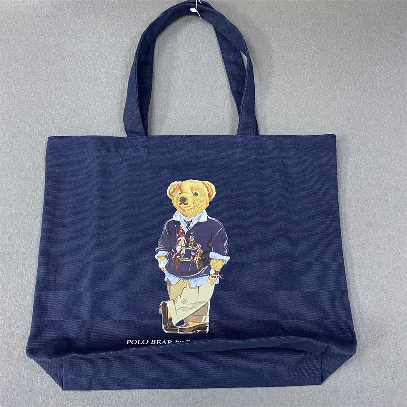 Cross Mirror RL Bear Explosions Lotte Japanese and Korean Cartoon Printed Shopping Bag Handbag Single Shoulder Handbag Canvas Bag Cross Mirror RL Bear Explosions Lotte Japanese and Korean Cartoon Printed Shopping Bag Handbag Single Shoulder Handbag Canvas Bag