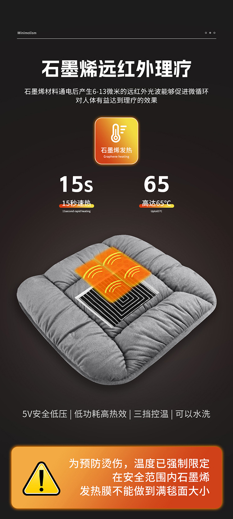 New Car Heated Seat Cushion, Warm Car, Household Universal Single-Piece Butt Cushion, USB Interface Electric Heated Seat Cushion