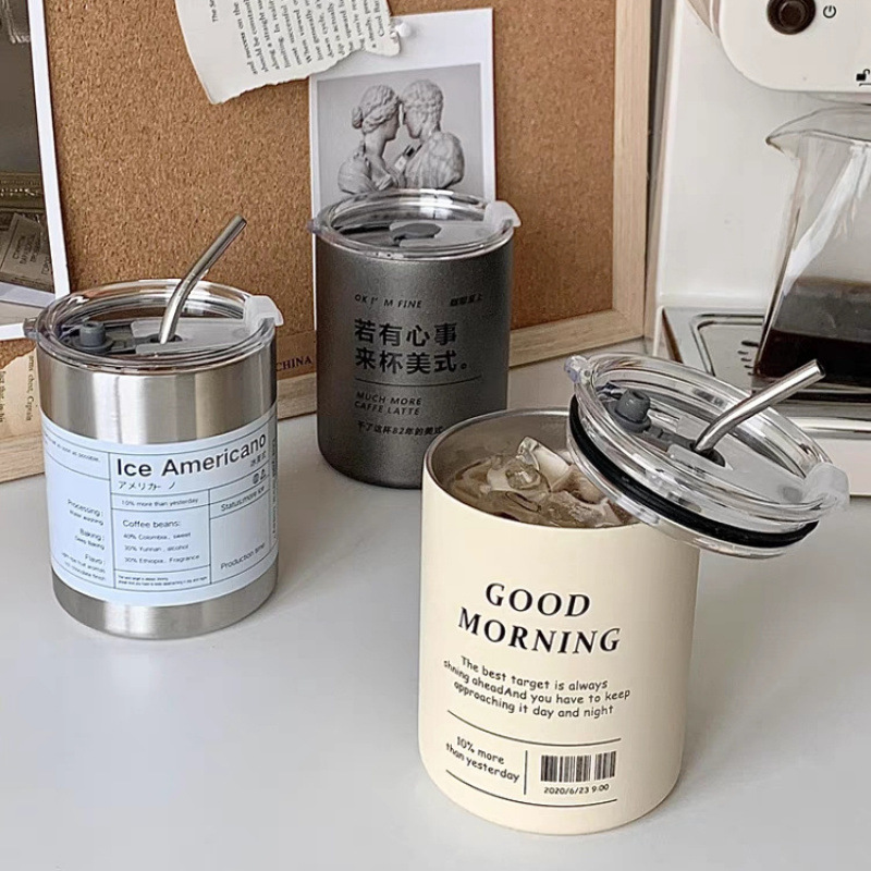 冷霸咖啡杯304不锈钢保温杯上班族杯子ins高颜值女生2025新款水杯