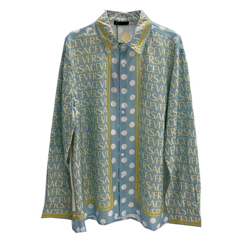 2023 Verano nuevo comercio exterior transfronterizo europeo y americano Camisa de camisa de manga larga de los hombres de impresión digital popular juvenil