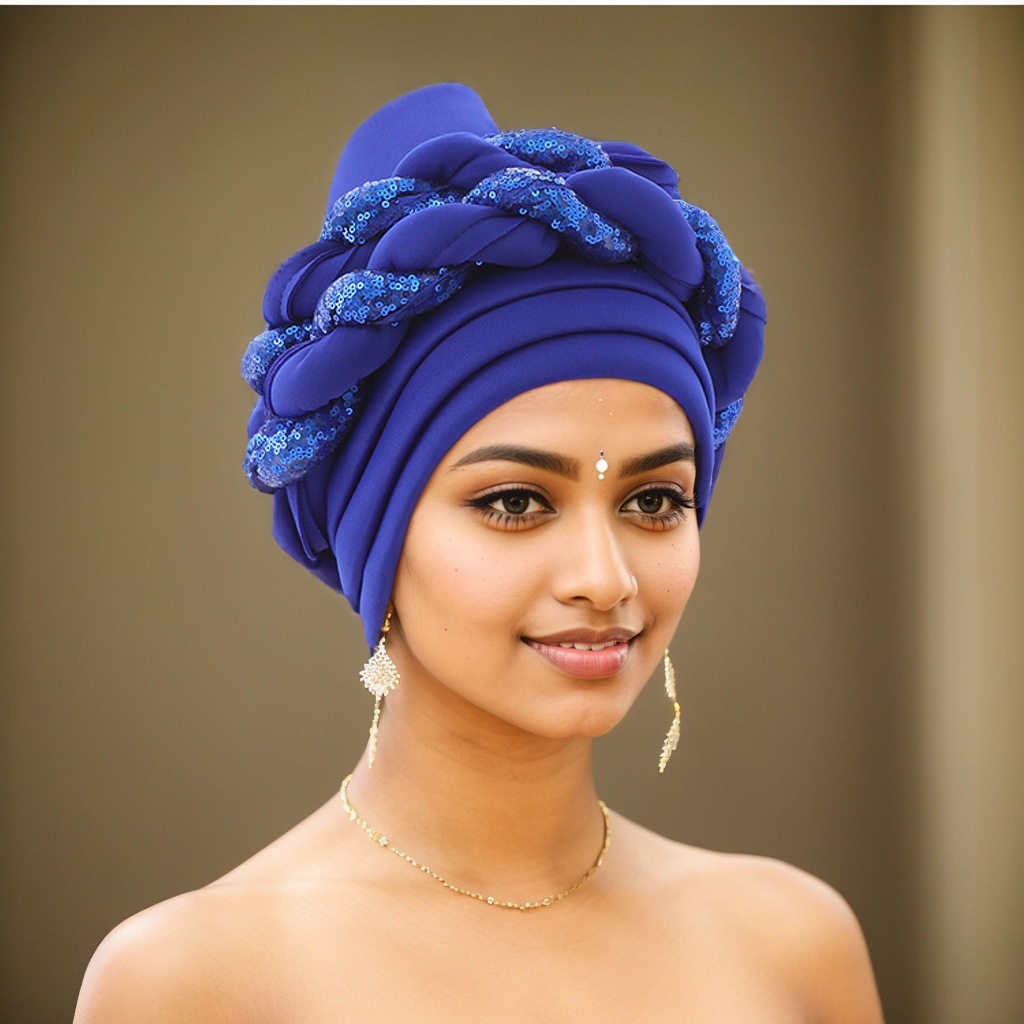 Cappello musulmano Cappello con treccia di paillettes a strati spazio Cappello africano alla moda_voghion.com