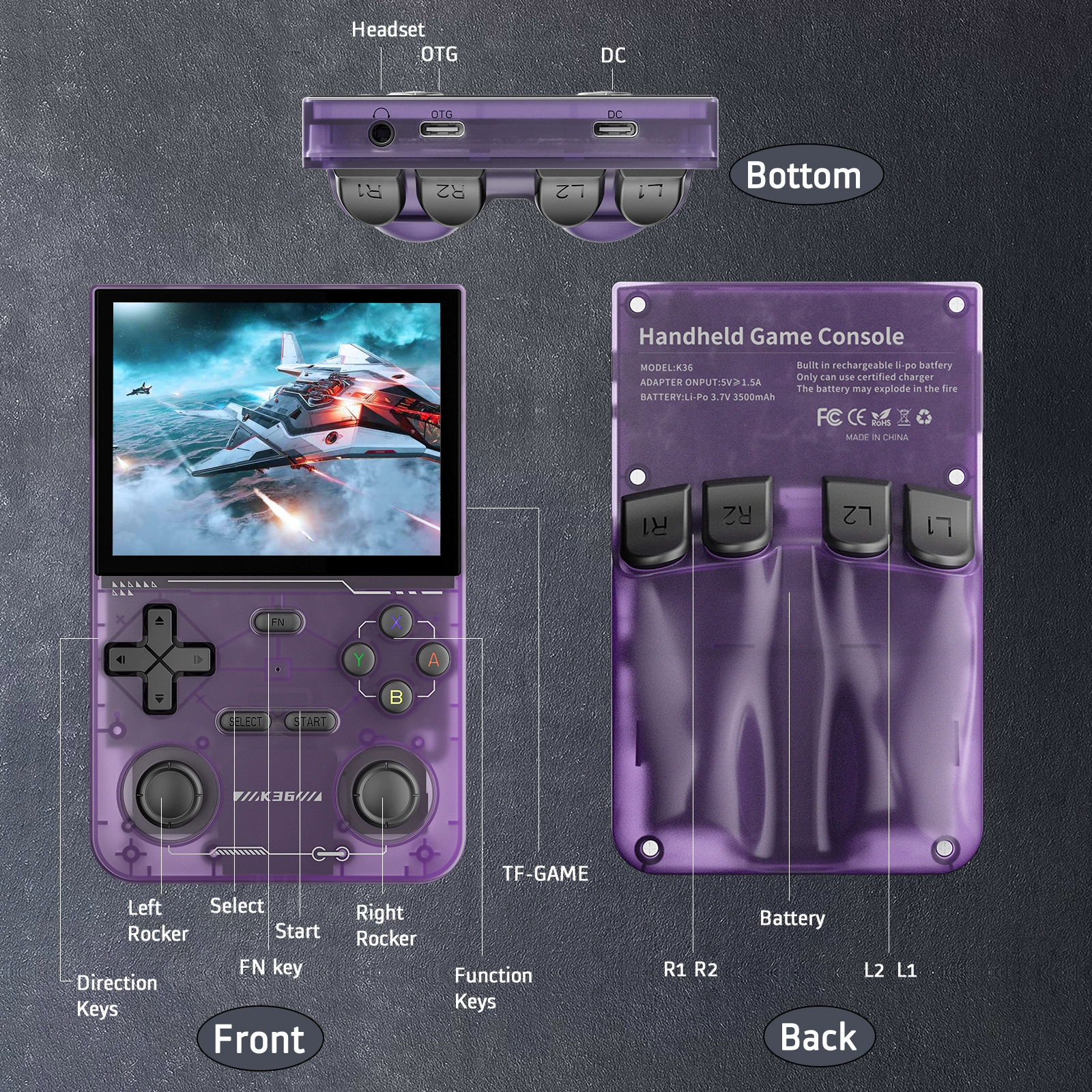 (Cross-border trading), handheld retro game console, 36, nostalgia