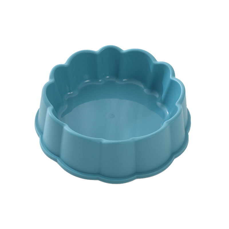 En stock al por mayor de cuero Taobao de encaje esmerilado para mascotas solo Tazón pétalo forma Pet Bowl Dog Bowl Alimentador de comida