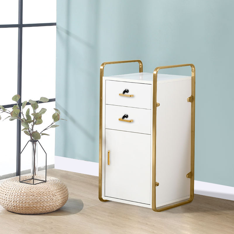 2024 새로운 스타일의 골드 프레임 화이트 캐비닛