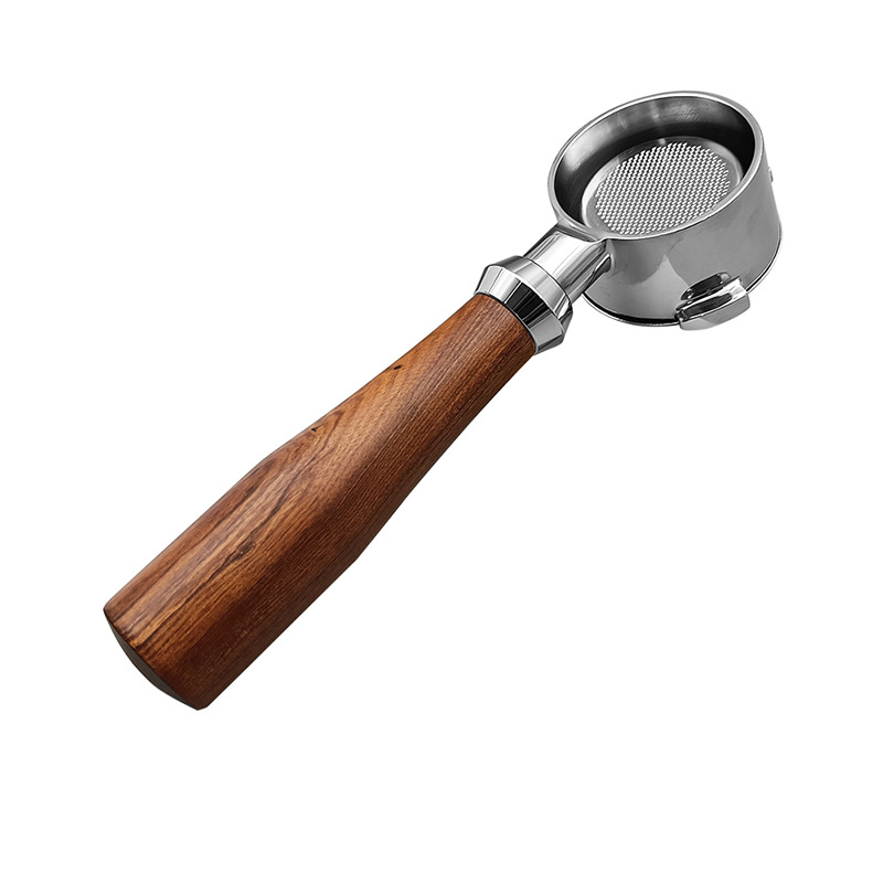 Mango de acero inoxidable 304 mango sin fondo 51mm de tres orejas de madera mango sin fondo máquina de café filtro Accesorios