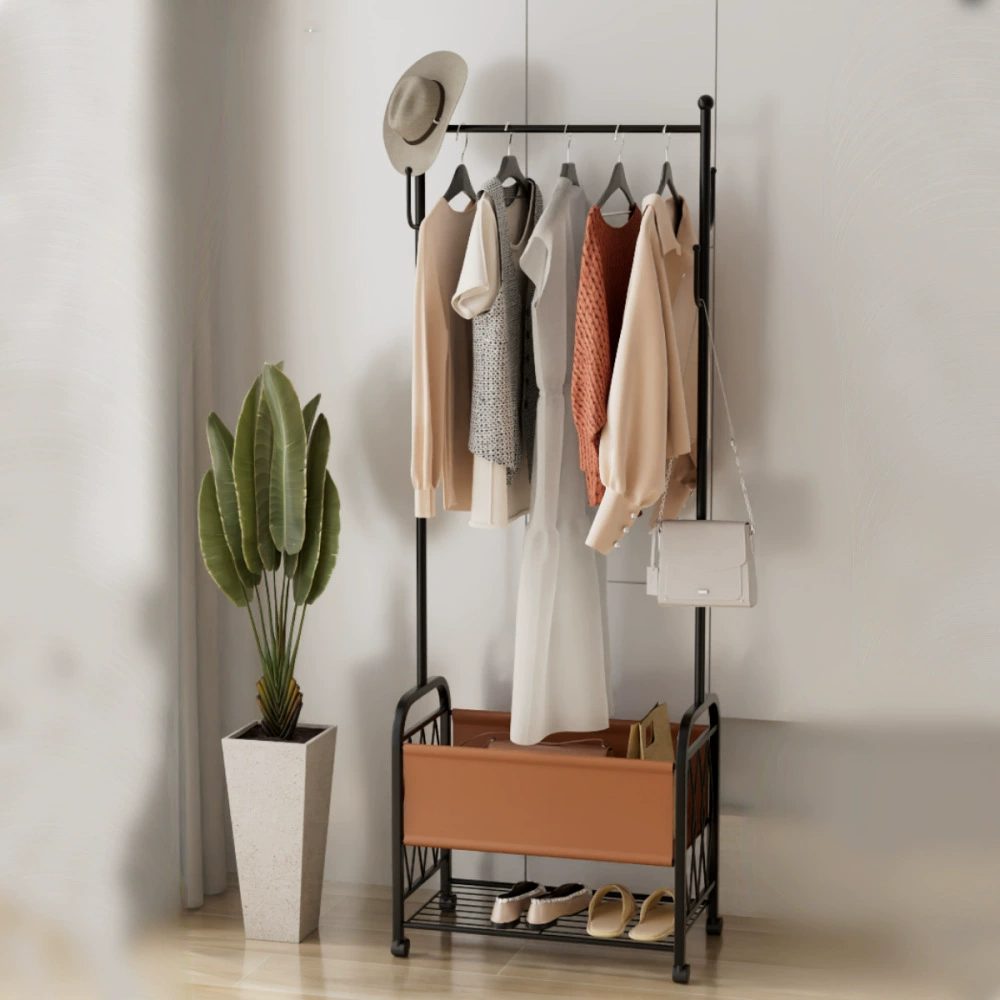 Домашняя гостиная от пола до потолка вешалка для сливочного ветра железа двухслойная стойка для хранения сетка красная небольшая квартира съемная вешалка для одежды