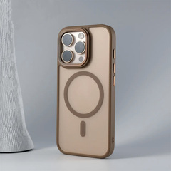 クロスボーダー適用 iPhone17 メタルダイヤモンドパターンつや消し肌感触磁気電話ケース Apple 16 落下防止保護カバー 15