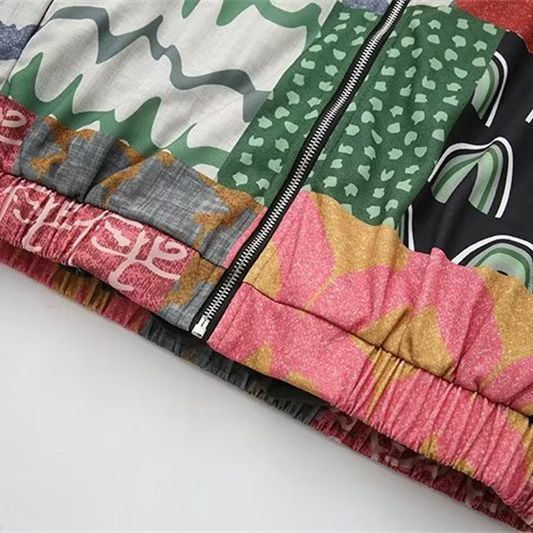 Damenbekleidung 2024 Sommer neuer Stil kontrastierende kurze Freizeitjacke_voghion.com