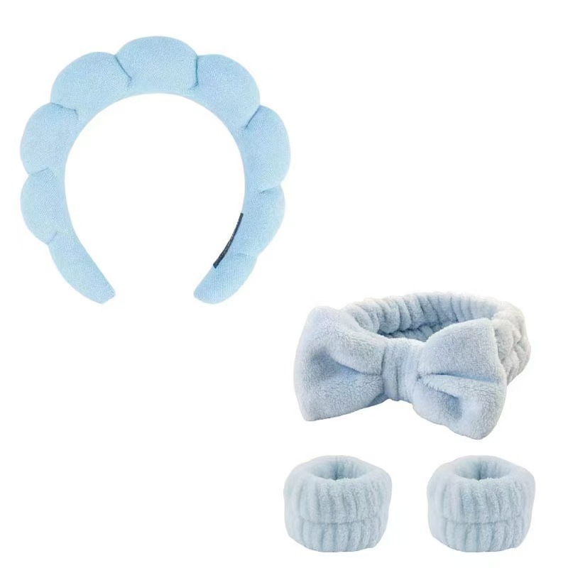 Diadema de nube superior de cráneo alto transfronterizo europeo y americano conjunto de horquillas para el cabello esponja para el lavado de cara femenino diadema desmaquillante desmaquillante accesorios para el cabello al por mayor