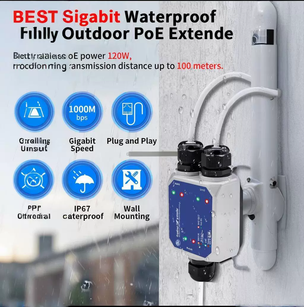 Уличный PoE-удлинитель, 3 порта, макс. 120 Вт, опции 100/1000/2500 Мбит/с