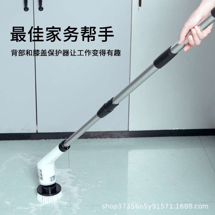 家庭用キッチン、バスルーム、トイレの床用手動強力洗浄ツール用のクロスボーダー電動多機能クリーニングブラシ|undefined
