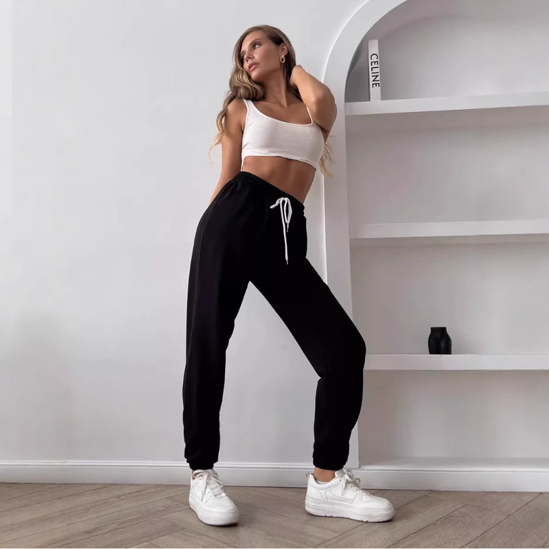 2025 Spring European and American Amazon Women's Casual Sports High Waist Sweat Pants Loose Fashion Jogging Pants 2025 Spring European and American Amazon Women's Casual Sports High Waist Sweat Pants Loose Fashion Jogging Pants