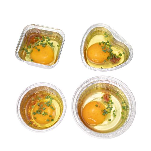 Baked egg tin foil box heart-shaped barbecue box baking commercial round aluminum foil bowl takeaway disposable packaging box thickened