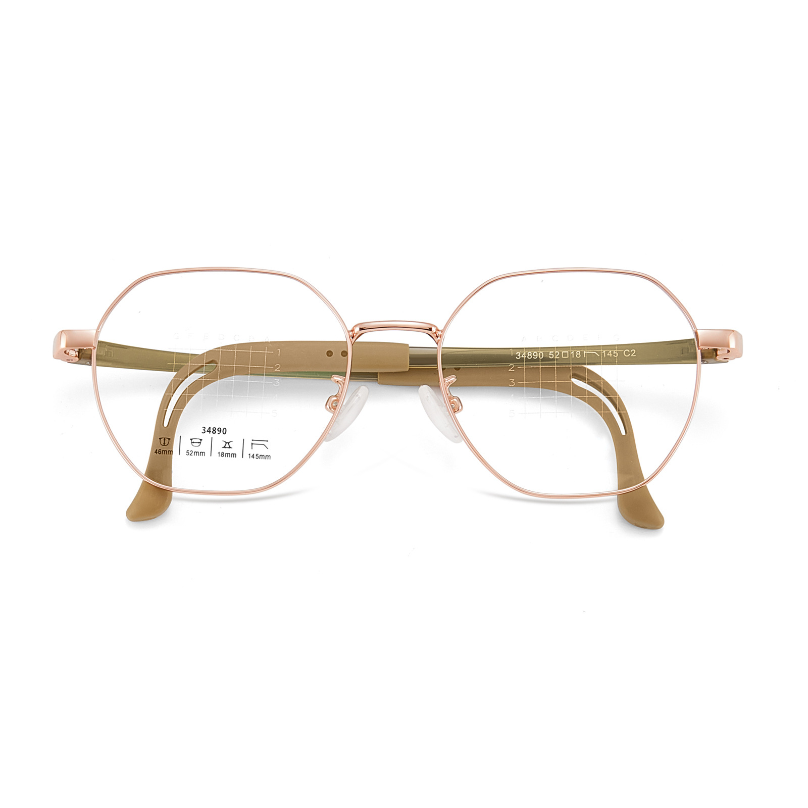 Prevención y control de miopía estudiantil ultraligera retro aleación multilateral de silicona marco de gafas gelatina esmerilado soporte nasal Danyang gafas