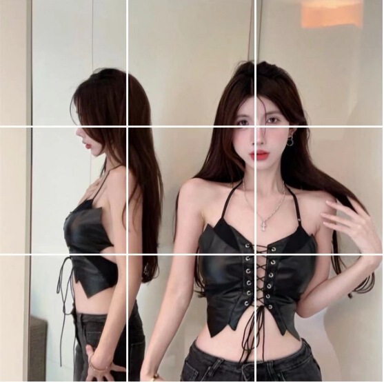 Hot Girl Strap PU Leather Neck Waistcoat Women's Summer Strapless Strap Top 5152 Black Leather Large Backless Vest Hot Girl Strap PU Leather Neck Waistcoat Women's Summer Strapless Strap Top 5152 Black Leather Large Backless Vest