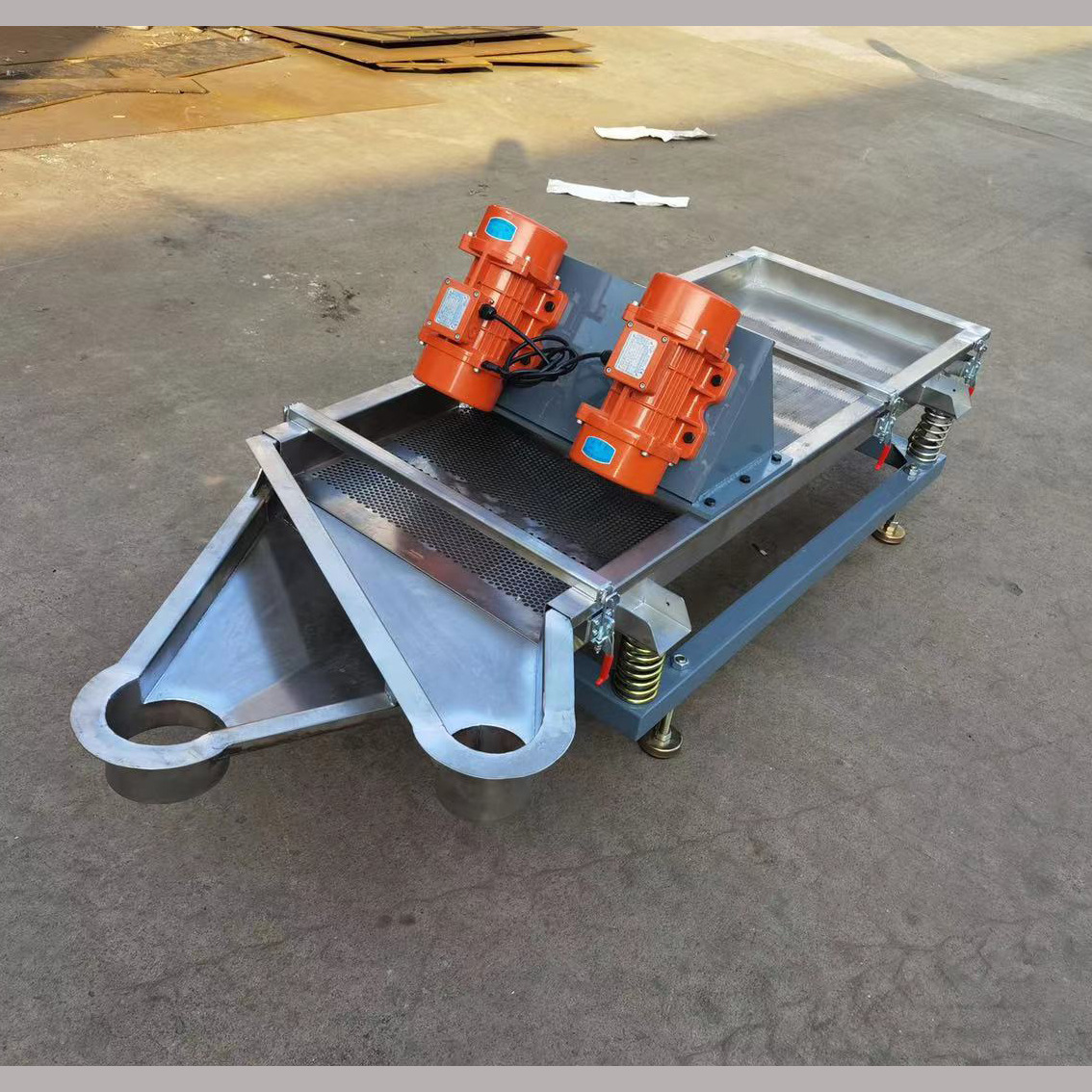 塑料颗粒水环脱水直线振动筛高温塑胶风冷震动筛有质肥杂质分离机