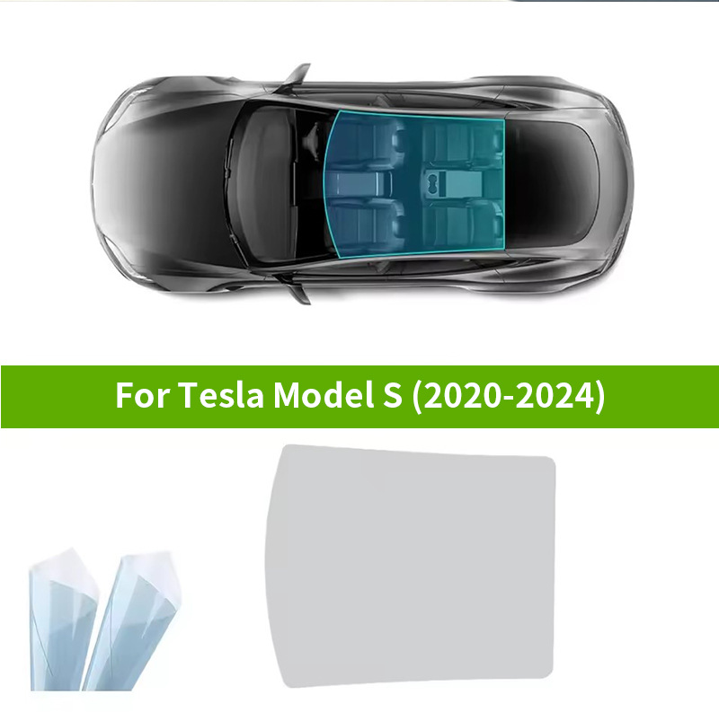 Suitable for 20-24 Model S Cross-Border Exclusive Tpu Sunroof Ice Armor Black Crystal Ice Armor Heat Insulation Film Pre-Cut