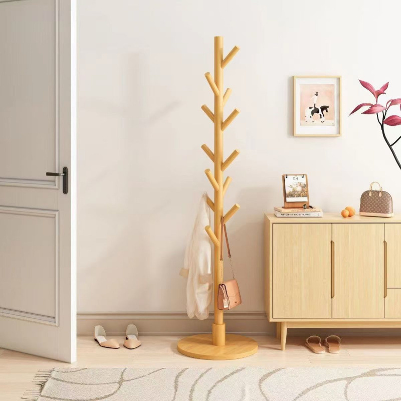 Madera sólida ligera y lujosa simple percha de sombrero percha de disco percha de secado percha de cama percha de bolsa percha de dormitorio percha de piso vertical