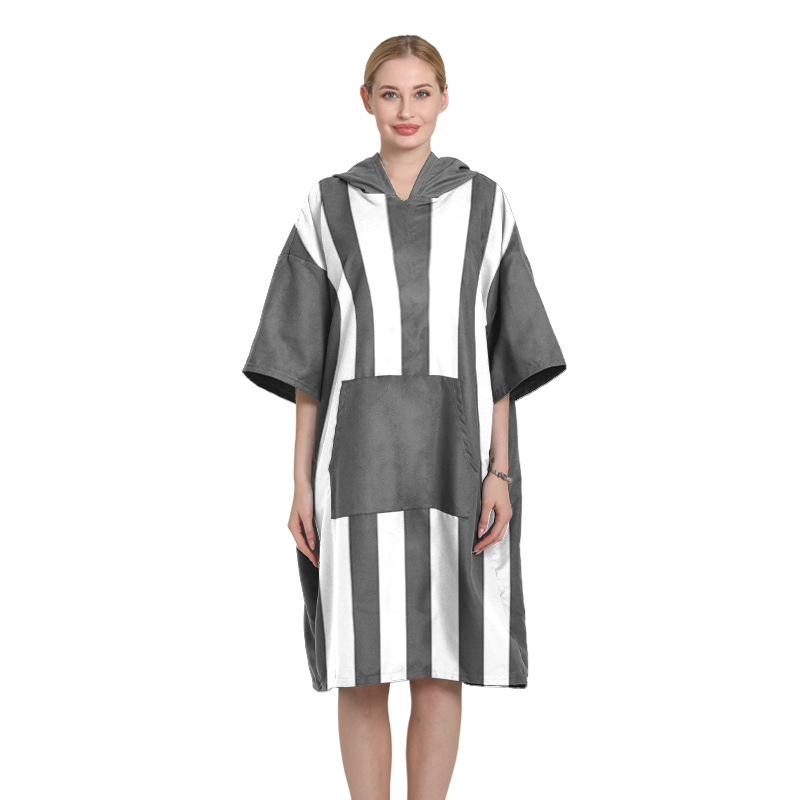 rayas toallas de baño encapuchadas para adultos con bolsillos capa de microfibra playa de secado rápido capa de playa
