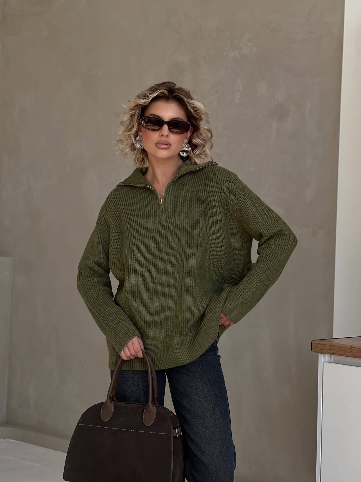 Pull minimaliste unisexe en coton bio à maille drop-stitch_voghion.com