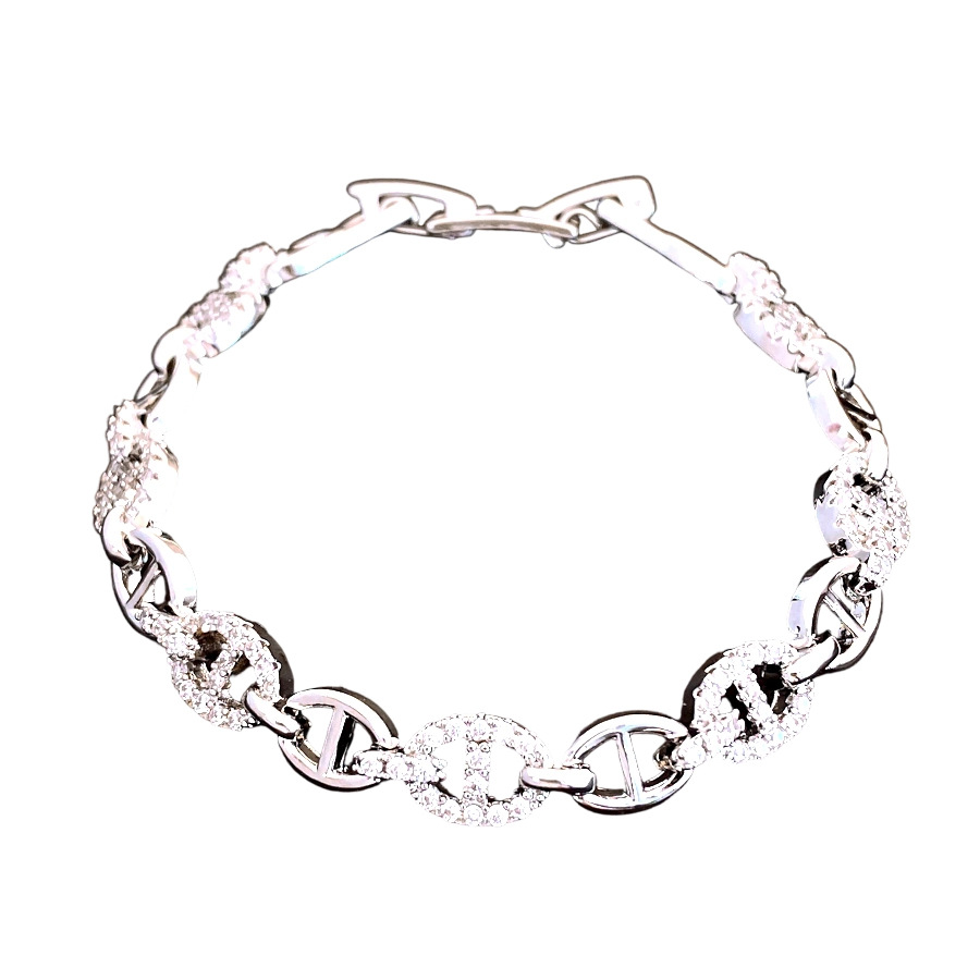 Zircon nariz de cerdo empalme pulsera de fijación de moda personalidad fría pulsera de viento ligero lujo nicho de alta calidad joyas de mano para mujeres