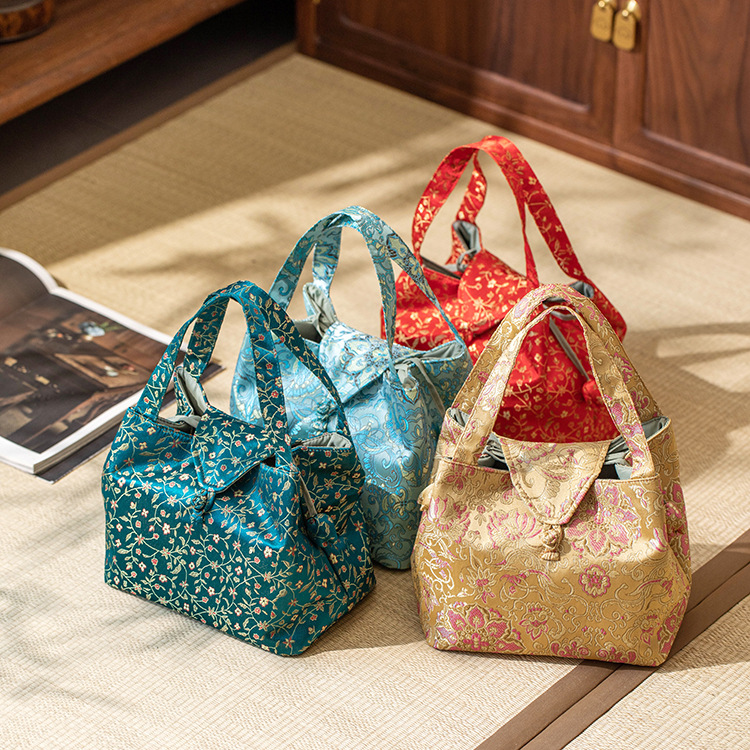 旅行茶具收纳包袋家用户外便携茶具快客杯茶壶茶杯收纳布艺包礼袋