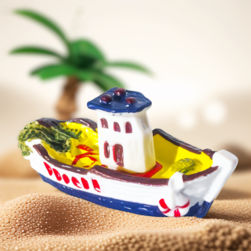 Pecera paisajismo decoración simulación pesca barco arena bandeja micro paisaje paisajismo accesorios acuario decoración resina barco