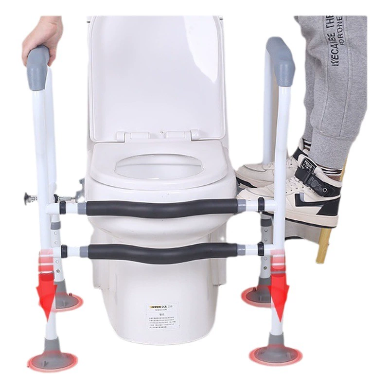 Подлокотник для унитаза Стойка для помощи в подъеме для инвалидов Нескользящий подлокотник Без перфорации Мульти-шестерни Старик