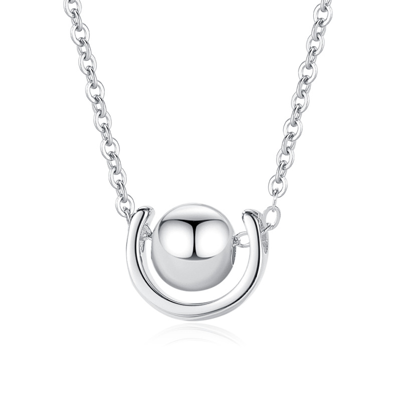 Plata esterlina s925 planeta colgante collar para mujeres estilo japonés y coreano de moda elegante simple todo-fósforo estudiante clavícula cadena forma