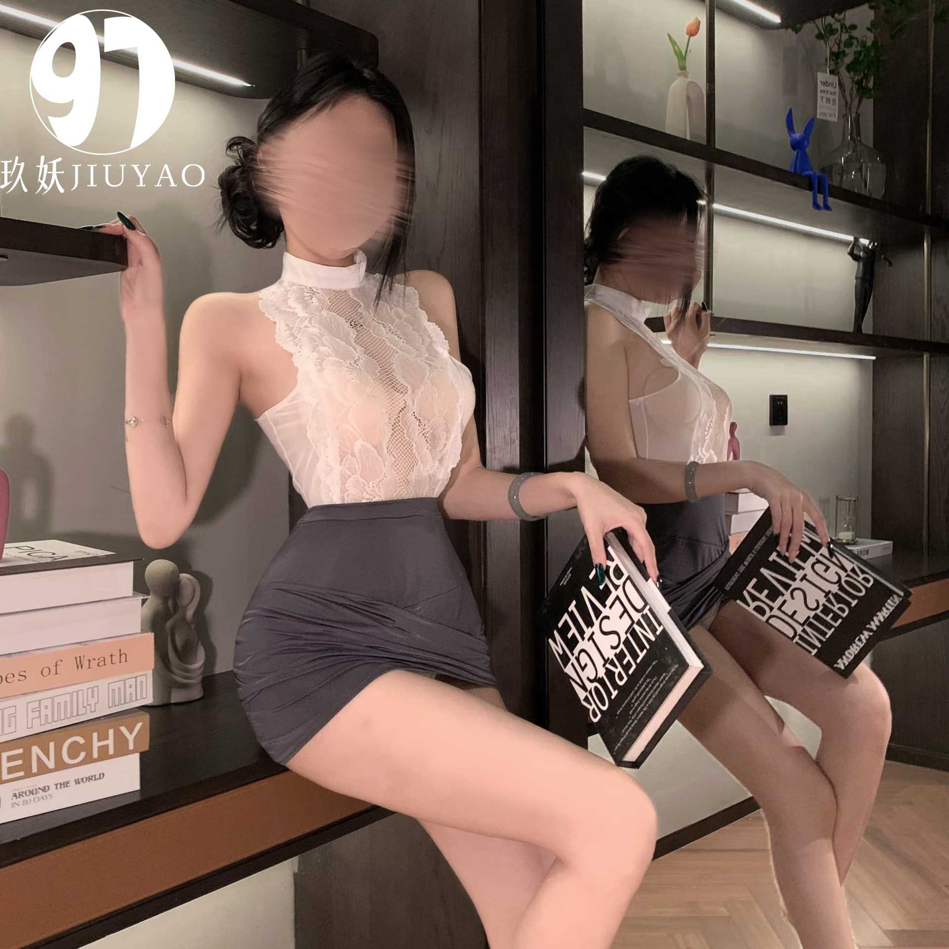 New sexy underwear passion free open file uniform couples flirt small chest show big pure want to have goods secretary suit