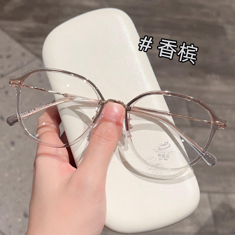 新款小红书复古多边形金胶眼镜框批发丹阳女显白可配有度数眼镜架|undefined