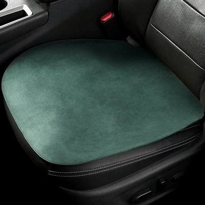 High-end suede car seat cushion, suitable for all seasons, single-piece rear seat cushion, green car seat cushion for women (Four Seasons Pad) - dark-green-2-pieces-for-driver-and-passenger-seats-high-quality-suede-suitable-for-all-seasons-default-item