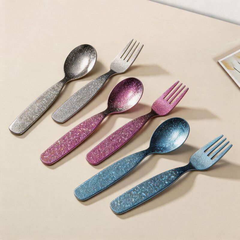 Pure Titanium Children's Spoon and Fork, Crystalline Titanium Spoon for Home Use, Baby Feeding Spoon, Soup Spoon, Cake Dessert Spoon Pure Titanium Children's Spoon and Fork, Crystalline Titanium Spoon for Home Use, Baby Feeding Spoon, Soup Spoon, Cake Dessert Spoon