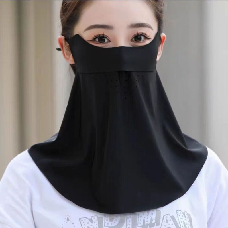 女性用アイスシルク日焼け止めマスク、夏用薄型ネックプロテクター、オールインワン抗UV通気性フルフェイスマスク、運転用サンシェード|undefined